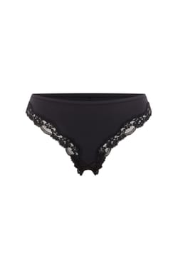 Tanga aus Mikrofaser und Spitze;${refinementColor}