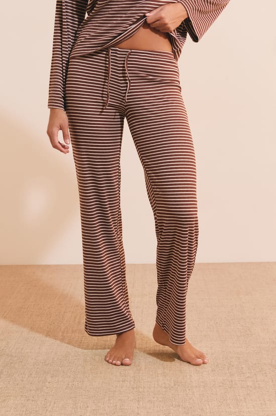 Pantalon de pyjama &agrave; rayures avec cordon de serrage;${refinementColor}