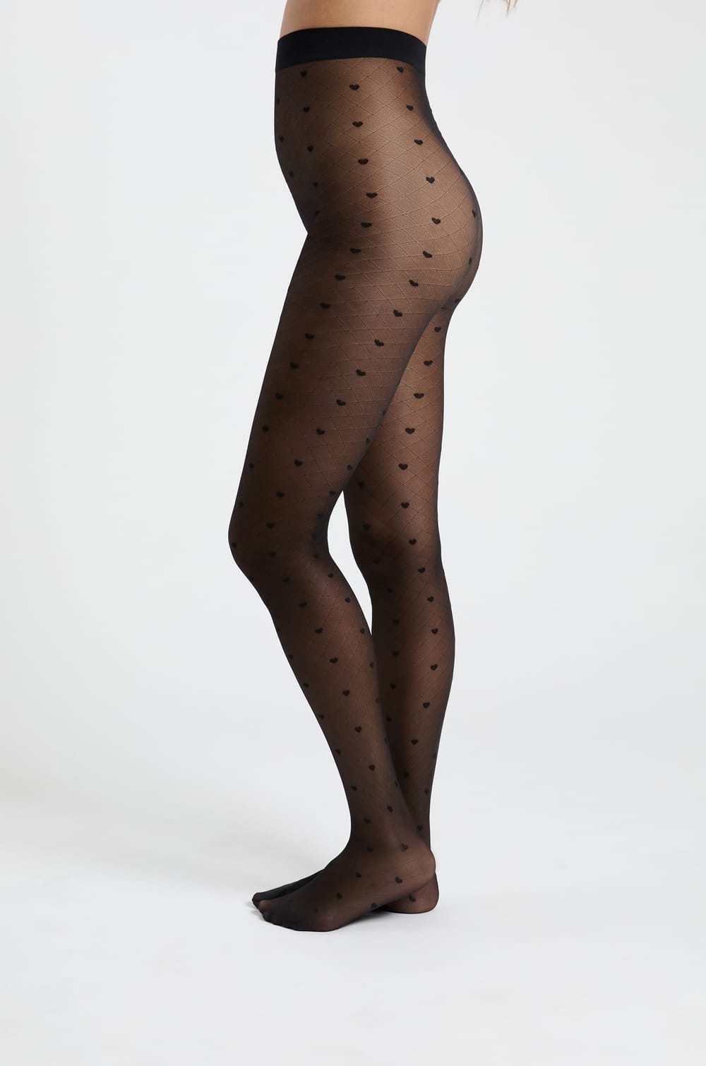 Heart polka dot fashion tights;${refinementColor}