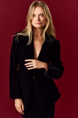 Blazer à nouer en velours;${refinementColor}