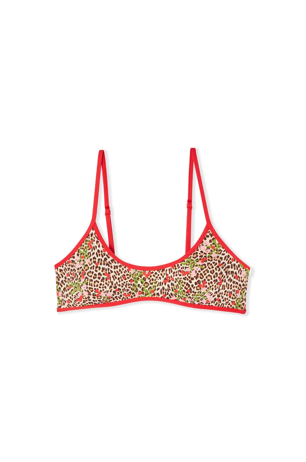 Haut de maillot de bain brassi&egrave;re &agrave; imprim&eacute; l&eacute;opard et fleurs;${refinementColor}