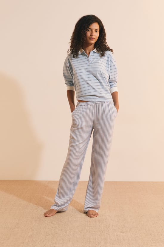 Pantalon de pyjama &agrave; rayures;${refinementColor}