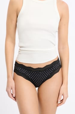 Tanga with Lace Trim in Microfiber;${refinementColor}
