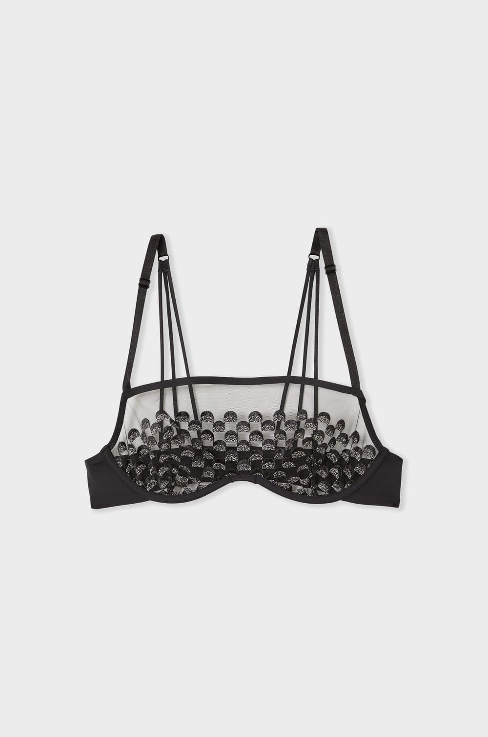 Strapless bra with embroidery;${refinementColor}