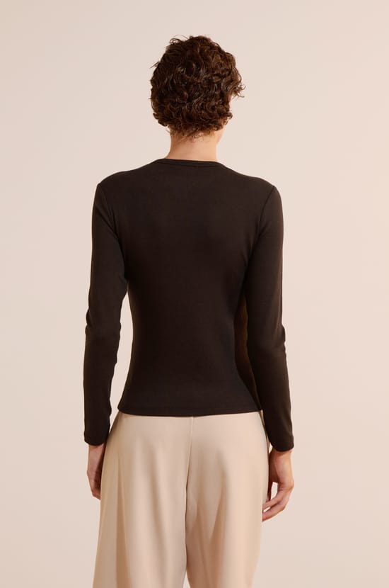 Langarm-T-Shirt aus Baumwolle;${refinementColor}