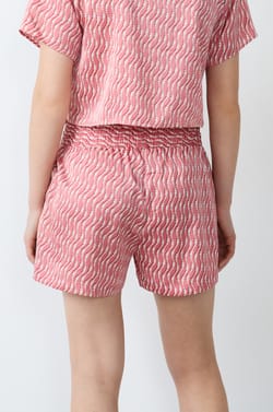 Pantalones cortos de pijama satinados estampados;${refinementColor}