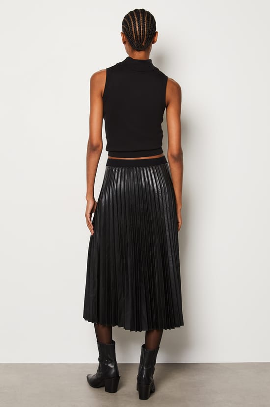 Long Faux Leather Skirt;${refinementColor}