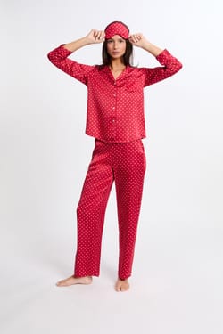 Set pyjama 2 pièces à motifs avec masque;${refinementColor}