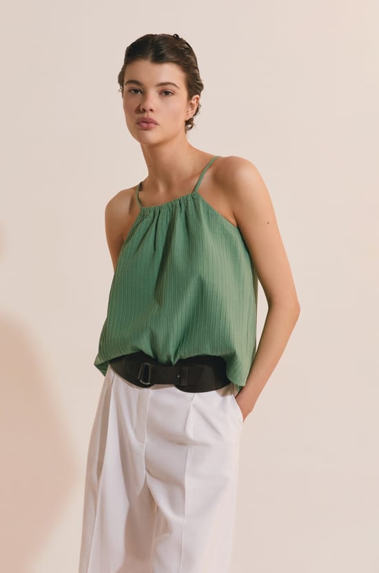 Top &agrave; bretelles en coton;${refinementColor}