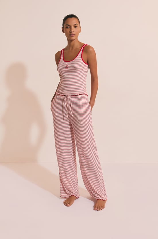 D&eacute;bardeur de pyjama &agrave; rayures;${refinementColor}