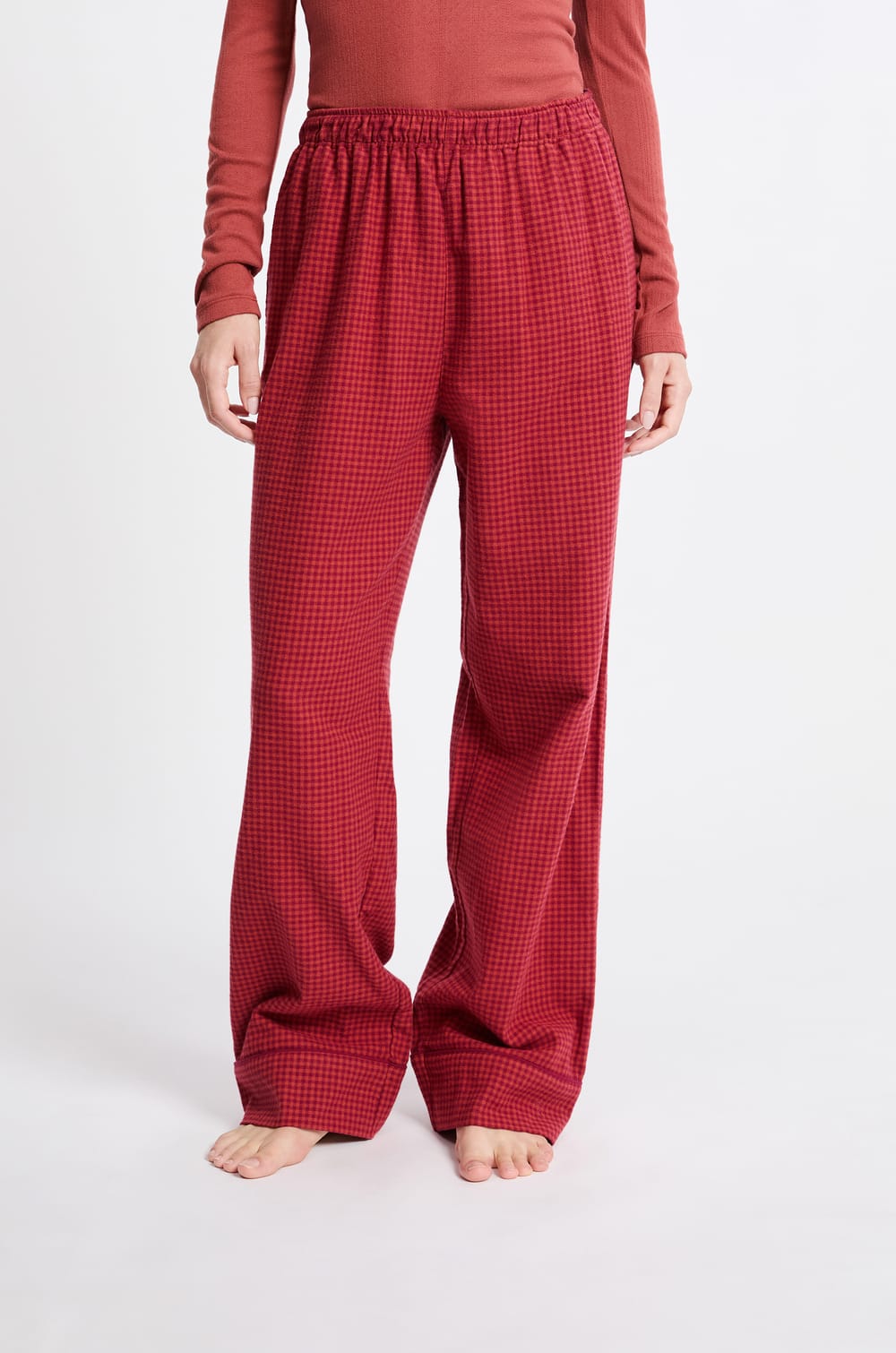 Pantal&oacute;n de pijama a cuadros de algod&oacute;n;${refinementColor}