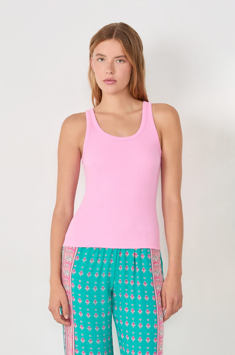 Cotton Pyjama Tank Top;${refinementColor}