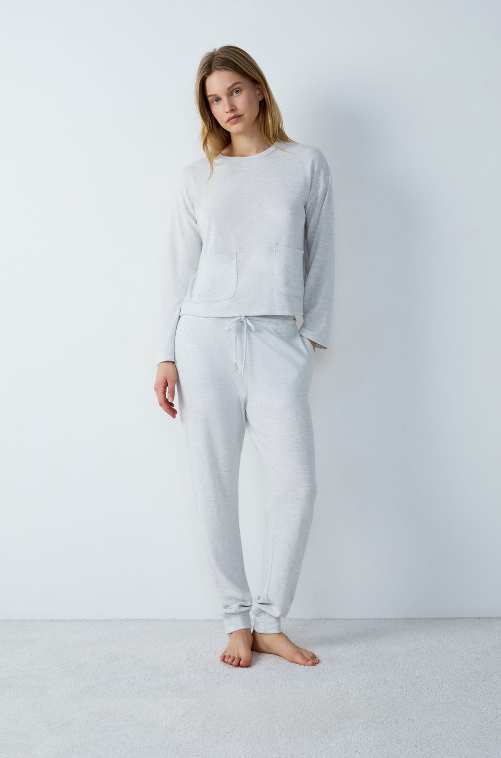 Pyjama Sweatshirt with Two Pockets;${refinementColor}