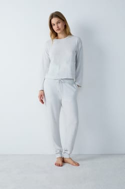 Pyjama Sweatshirt with Two Pockets;${refinementColor}