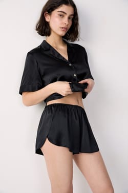 Silk Pajama Shorts;${refinementColor}
