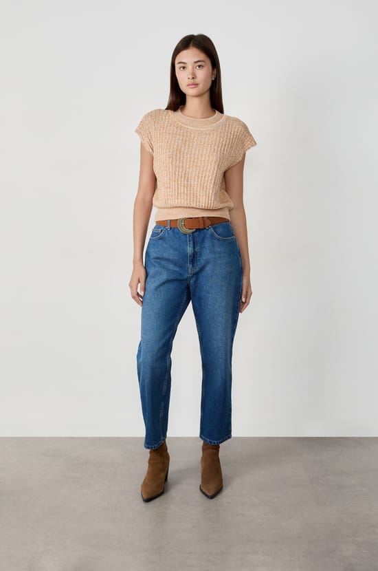 Short-sleeved sweater;${refinementColor}