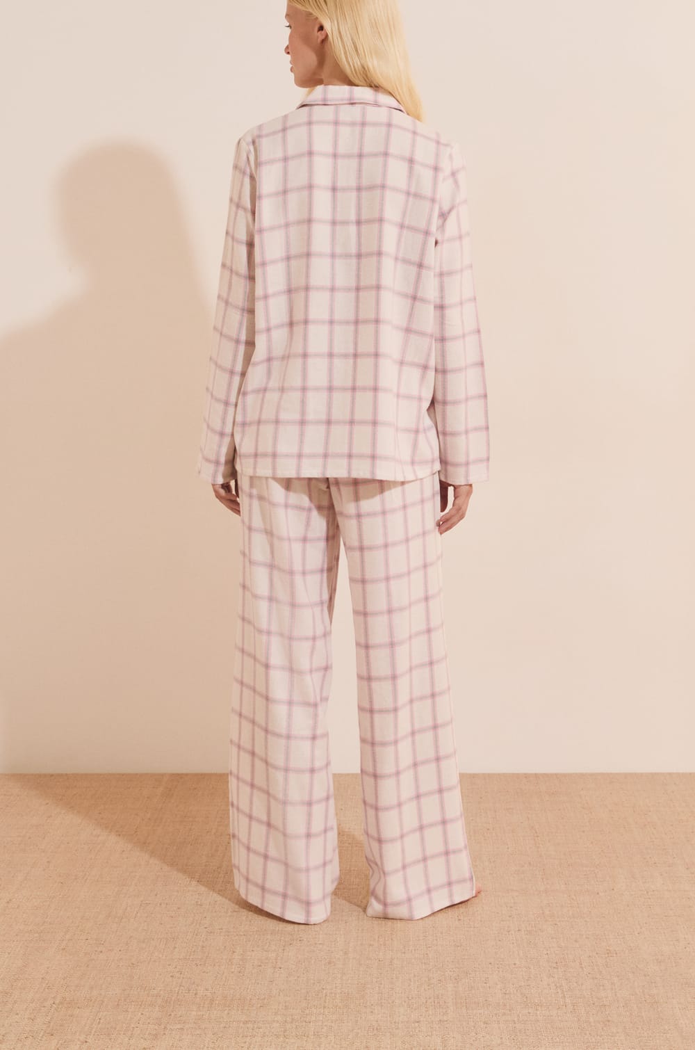 Pantalon de pyjama &agrave; carreaux en coton;${refinementColor}
