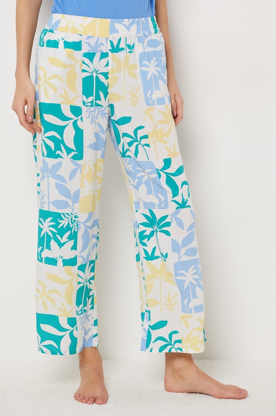 Pantalón pijama ancho estampado;${refinementColor}