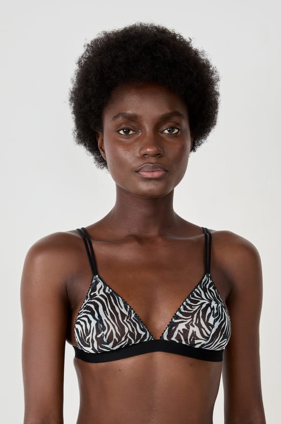 Wireless Triangle Zebra Tulle;${refinementColor}