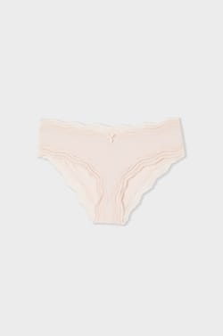 Shorty bords dentelle en microfibre;${refinementColor}