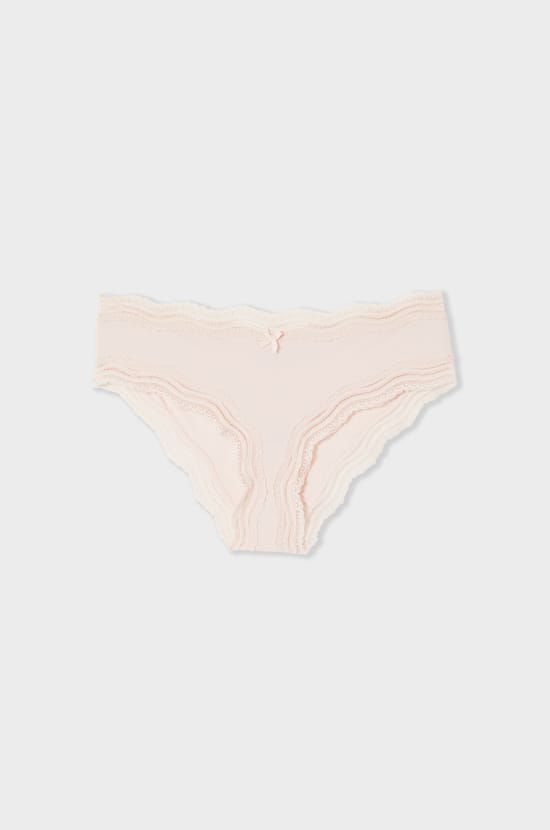 Shorty bords dentelle en microfibre;${refinementColor}