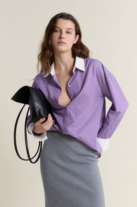 Striped Shirt with Cotton;${refinementColor}