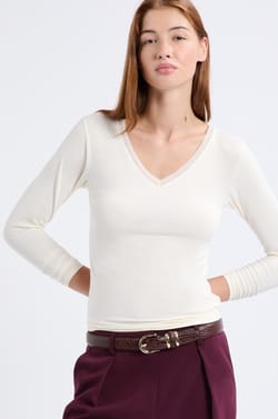 Long Sleeve Thermal Knit T-Shirt;${refinementColor}