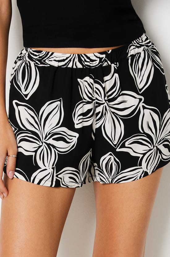 Floral Pyjama Shorts;${refinementColor}