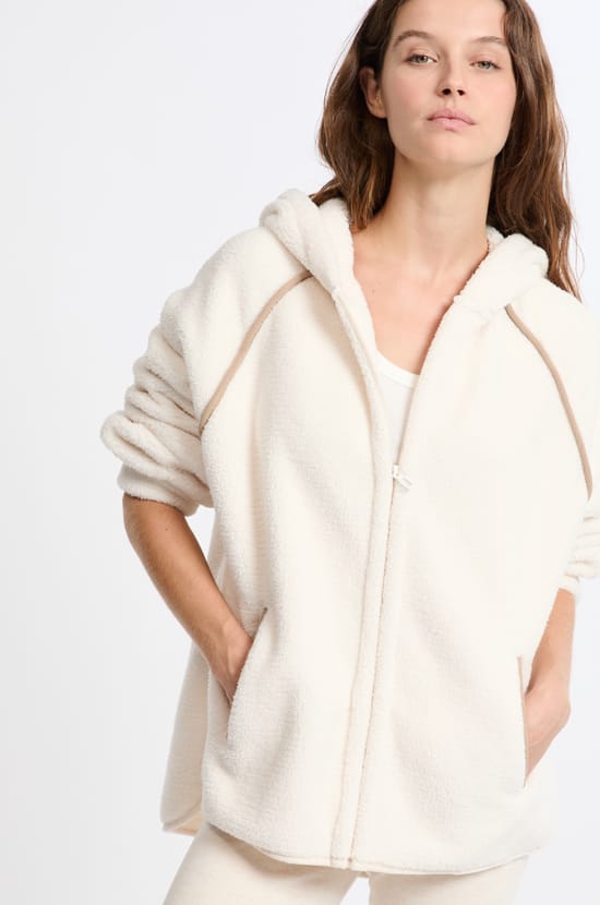Veste à capuche effet polaire;${refinementColor}