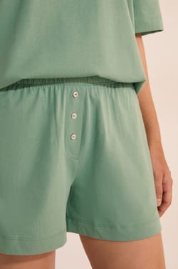Pantal&oacute;n corto de pijama boyfriend de algod&oacute;n ;${refinementColor}