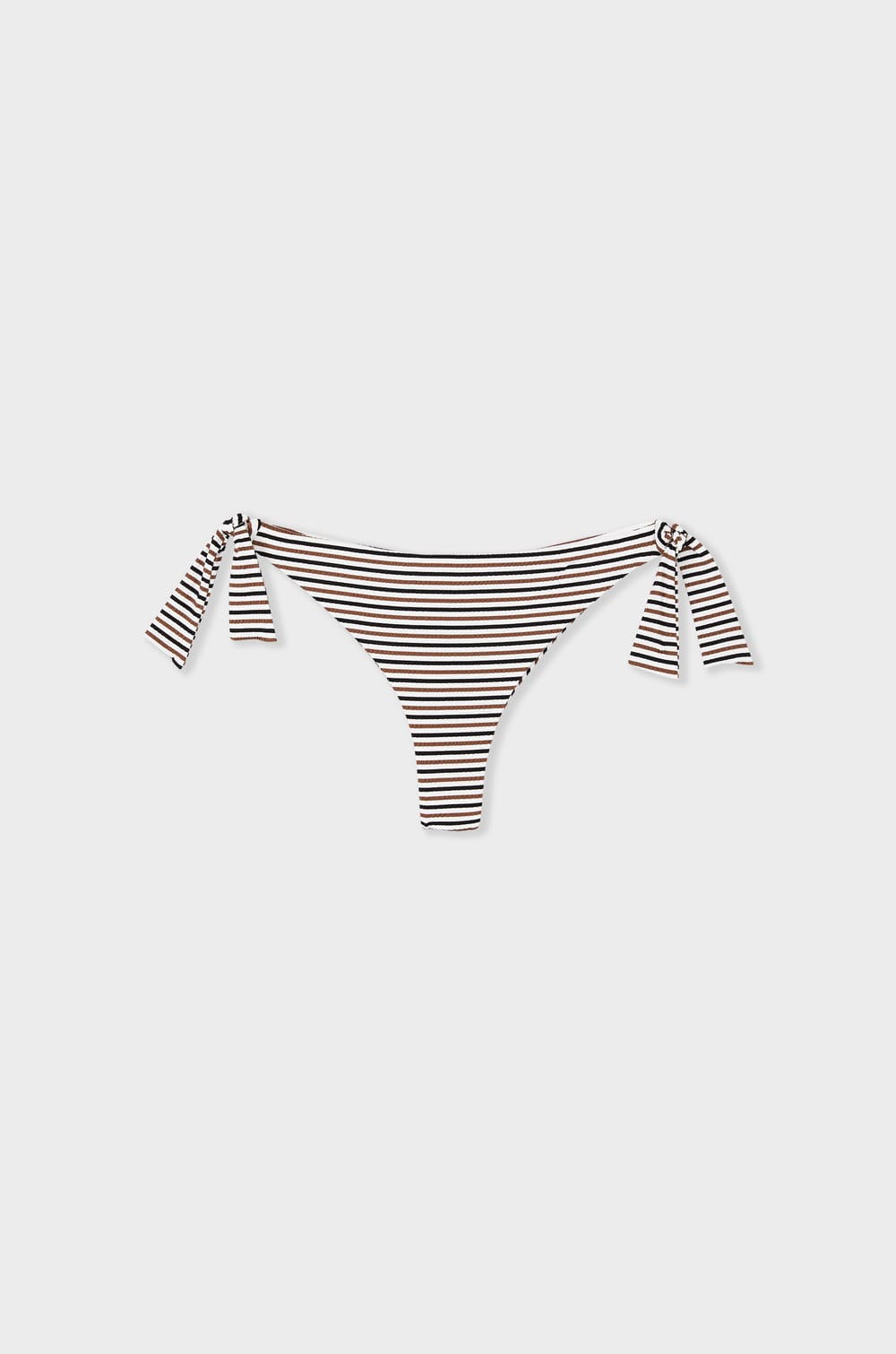Tie-side Brazilian bikini bottom with stripes;${refinementColor}