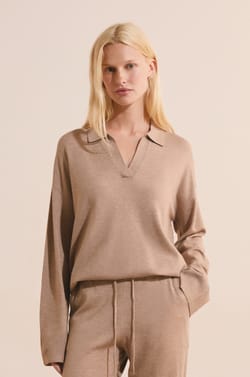 Pull de pyjama avec col polo;${refinementColor}