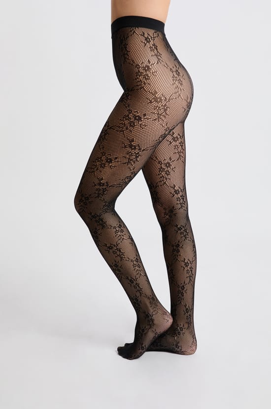 Transparent patterned tights - fishnet;${refinementColor}