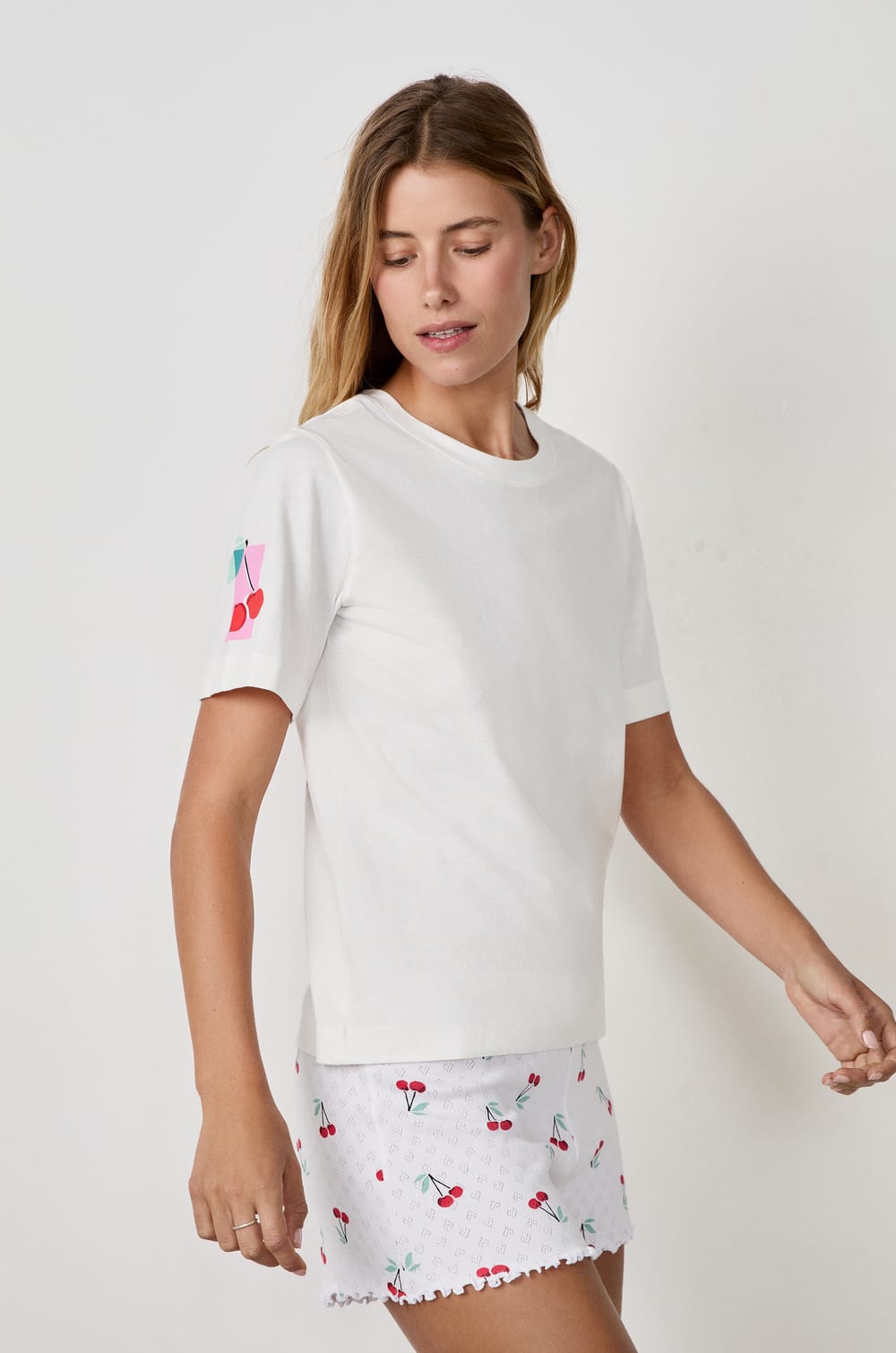 Short-sleeved cotton T-shirt "Sweet Cherie;${refinementColor}