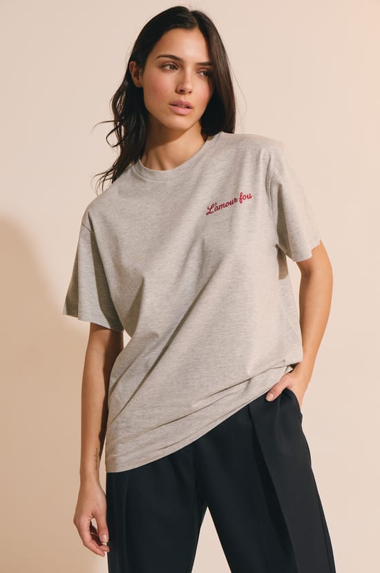 T-shirt manches courtes avec coton avec &eacute;criture;${refinementColor}