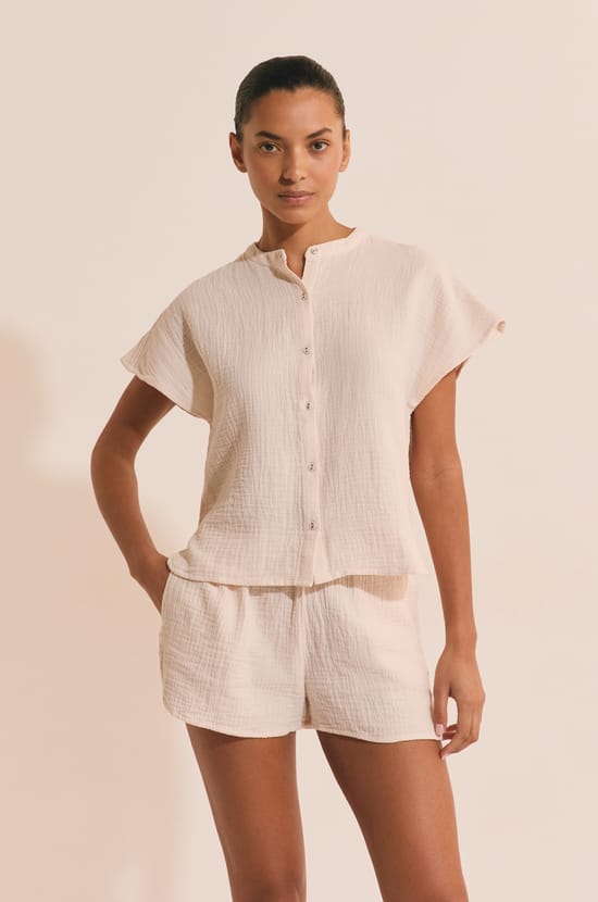 Short de pyjama en coton;${refinementColor}