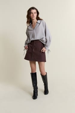 Blouse &agrave; rayures en coton;${refinementColor}