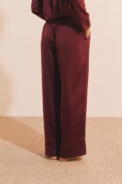 Pantalon de pyjama satin&eacute;;${refinementColor}