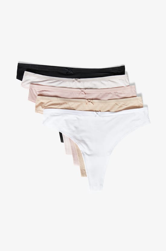 Pack of 5 Microfiber Thongs;${refinementColor}