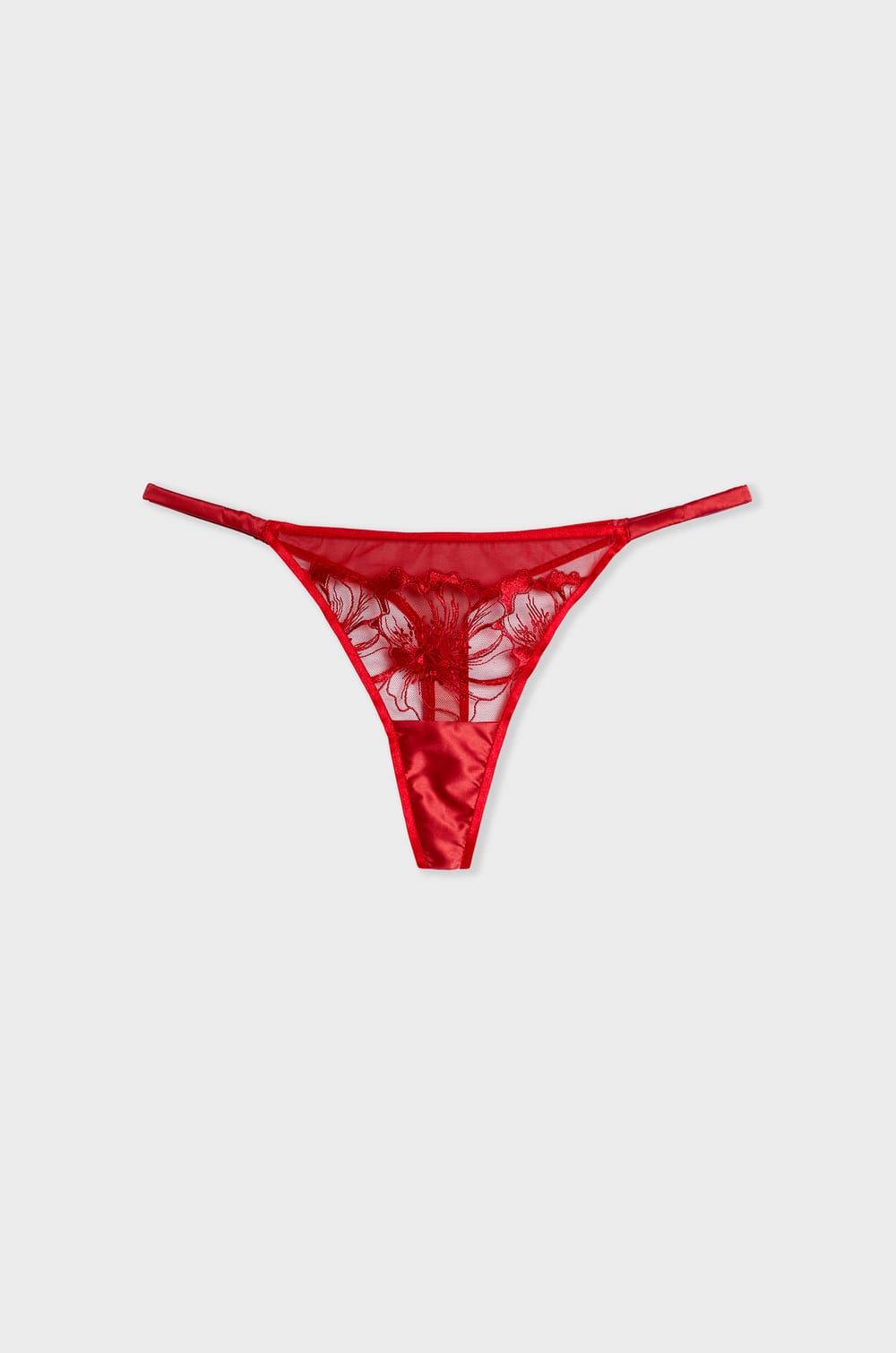 Embroidered Tulle Thong;${refinementColor}