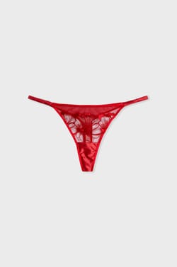 Embroidered Tulle Thong;${refinementColor}