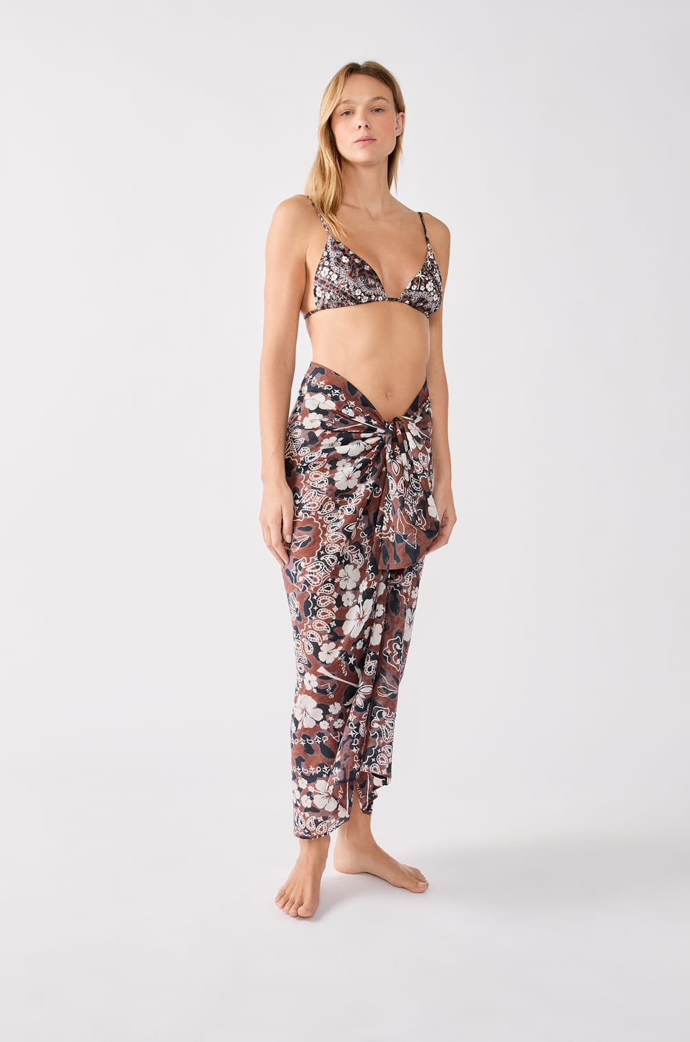 Cotton printed pareo;${refinementColor}