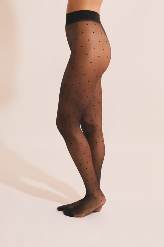 Collant transparent &agrave; pois - 15 Deniers;${refinementColor}