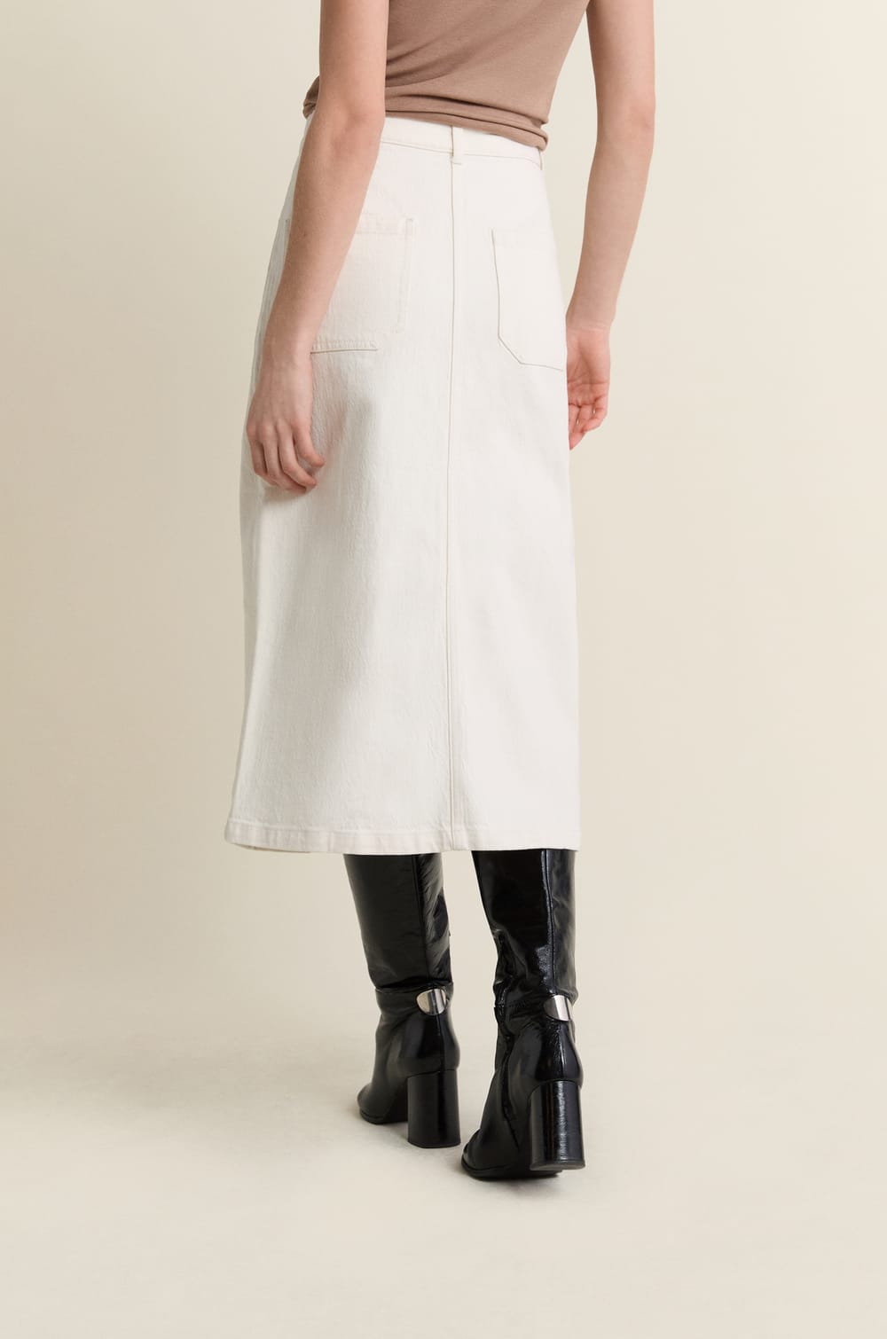 Jupe longue en jean;${refinementColor}