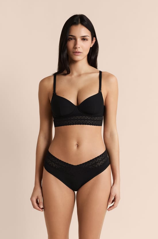 Lightly Lined Bra with Nursing Clips;${refinementColor}