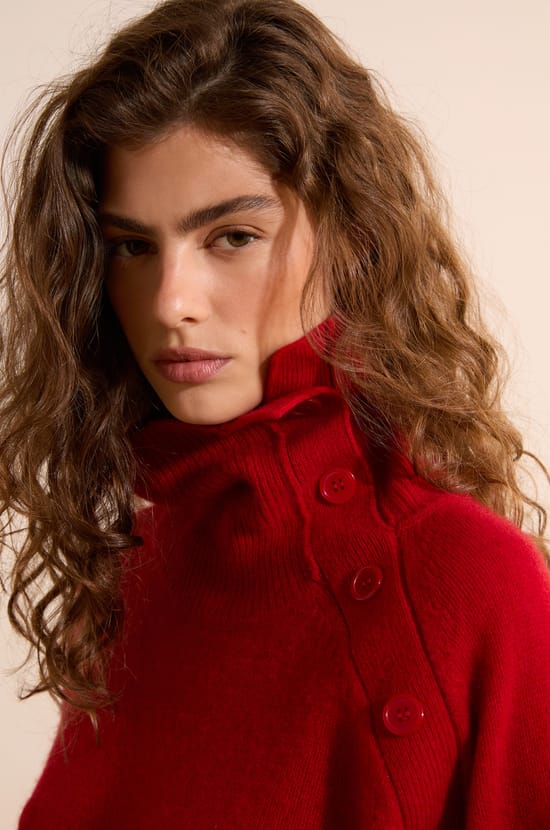 Pull col montant 100% cachemire;${refinementColor}