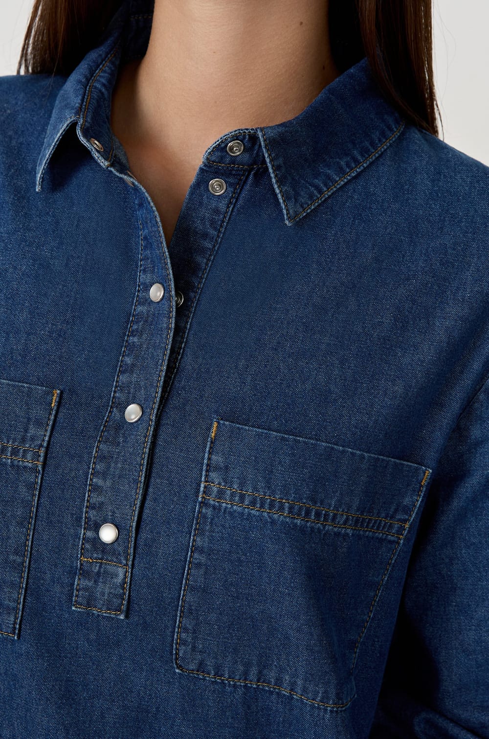 Robe manches longues en coton;${refinementColor}