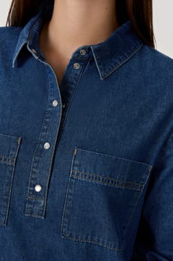 Robe manches longues en coton;${refinementColor}