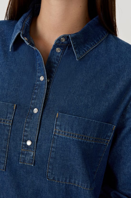 Robe manches longues en coton;${refinementColor}