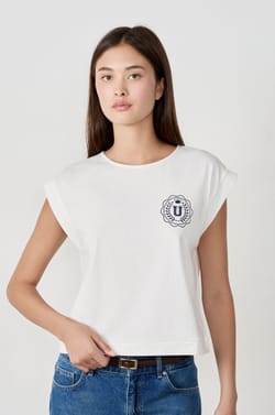 Cotton T-shirt with print;${refinementColor}